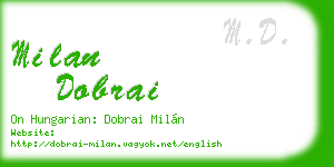 milan dobrai business card